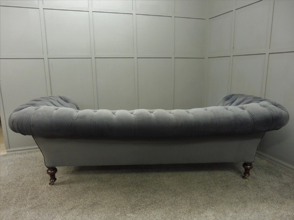 VERY LARGE NEWLY UPHOLSTERED 19TH CENTURY CHESTERFIELD SOFA View XII