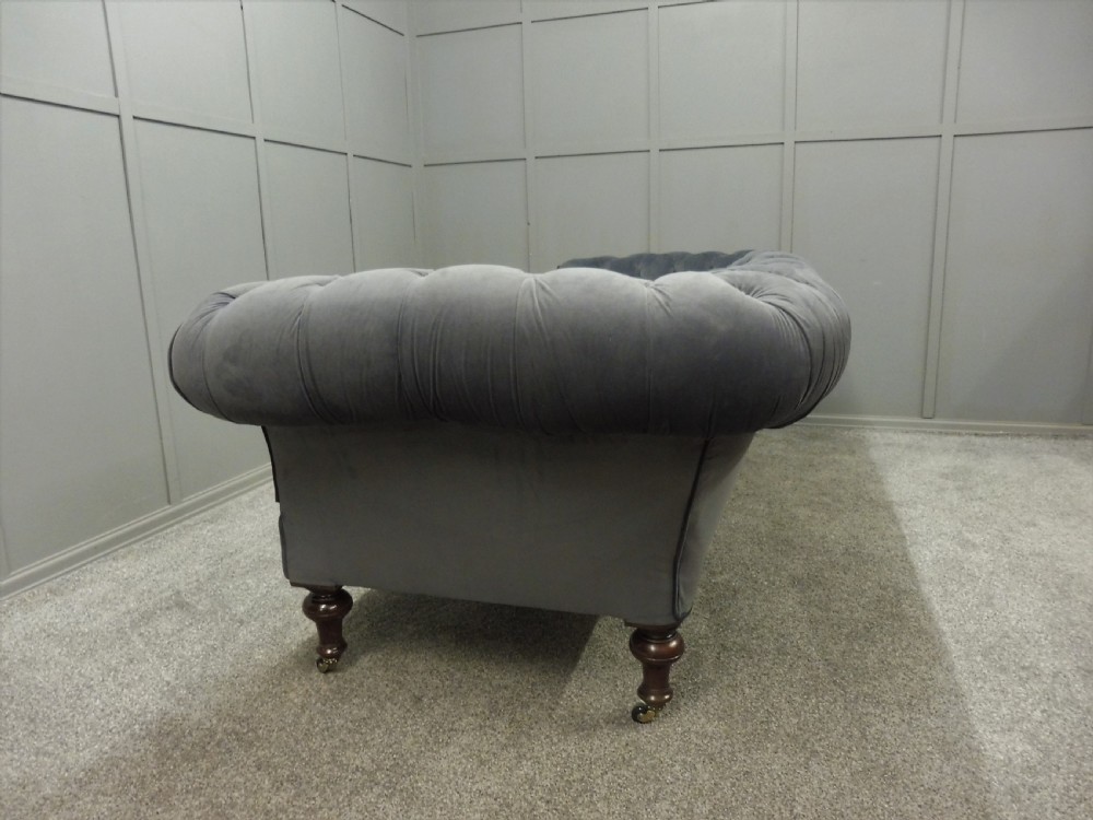 VERY LARGE NEWLY UPHOLSTERED 19TH CENTURY CHESTERFIELD SOFA View XIII