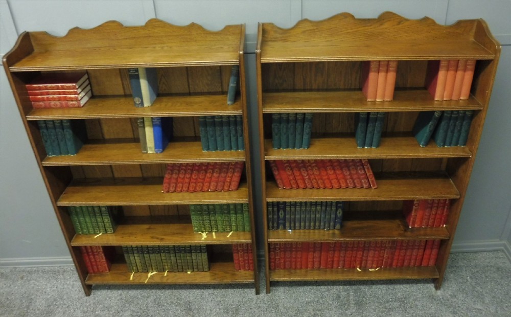 PAIR OF OAK OPEN BOOKCASES View V