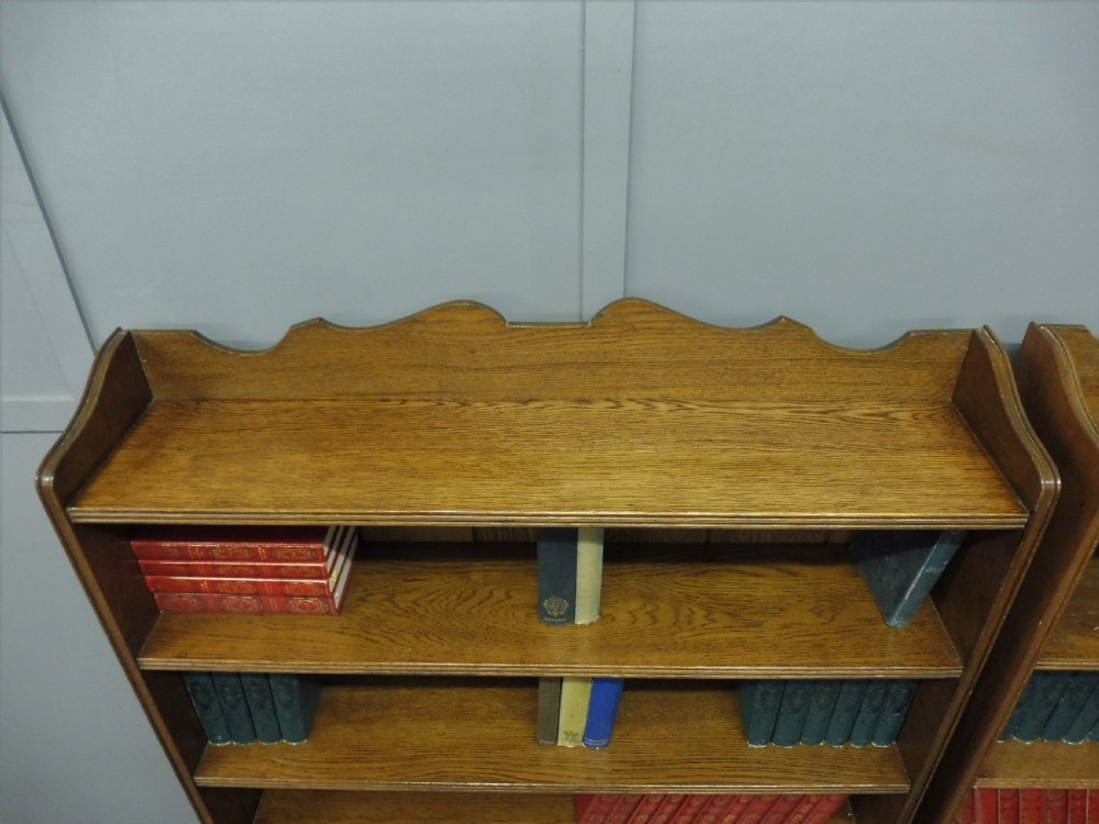 PAIR OF OAK OPEN BOOKCASES View VI