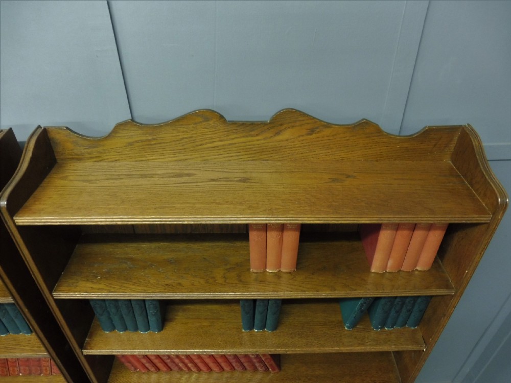 PAIR OF OAK OPEN BOOKCASES View VII