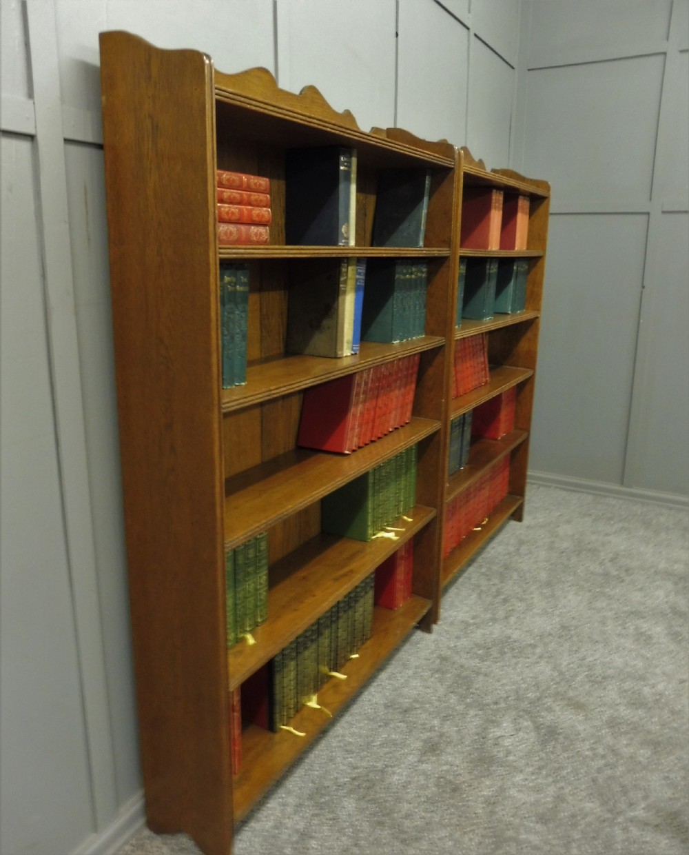 PAIR OF OAK OPEN BOOKCASES View VIII