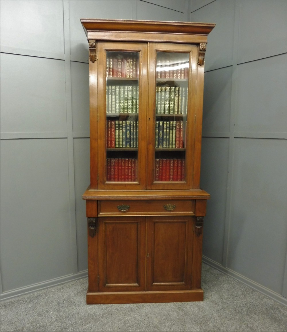 SLIM NEAT VICTORIAN MAHOGANY BOOKCASE