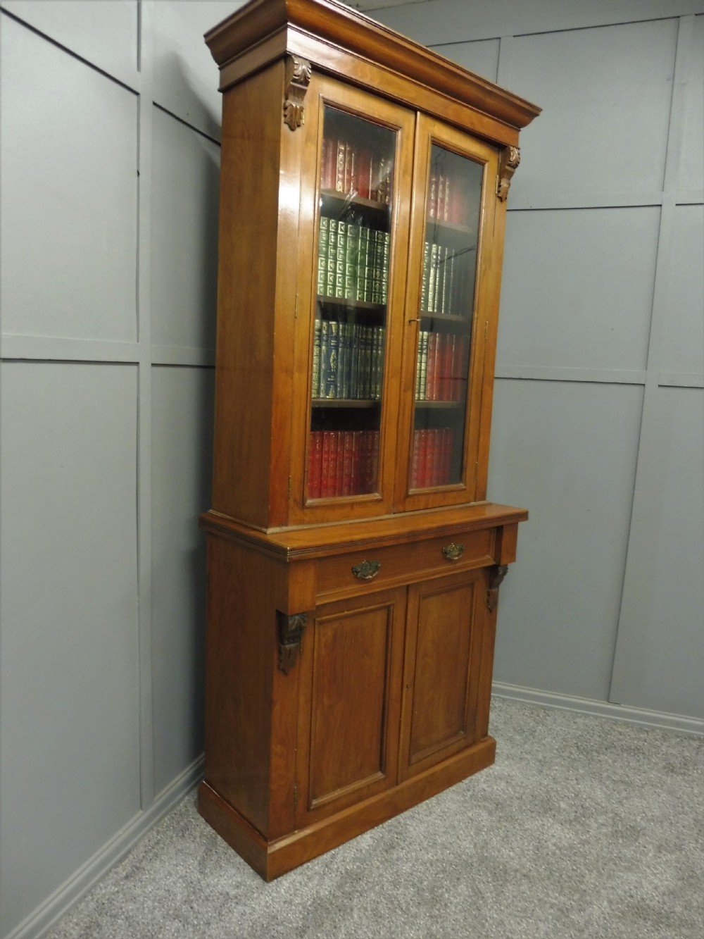 SLIM NEAT VICTORIAN MAHOGANY BOOKCASE View III