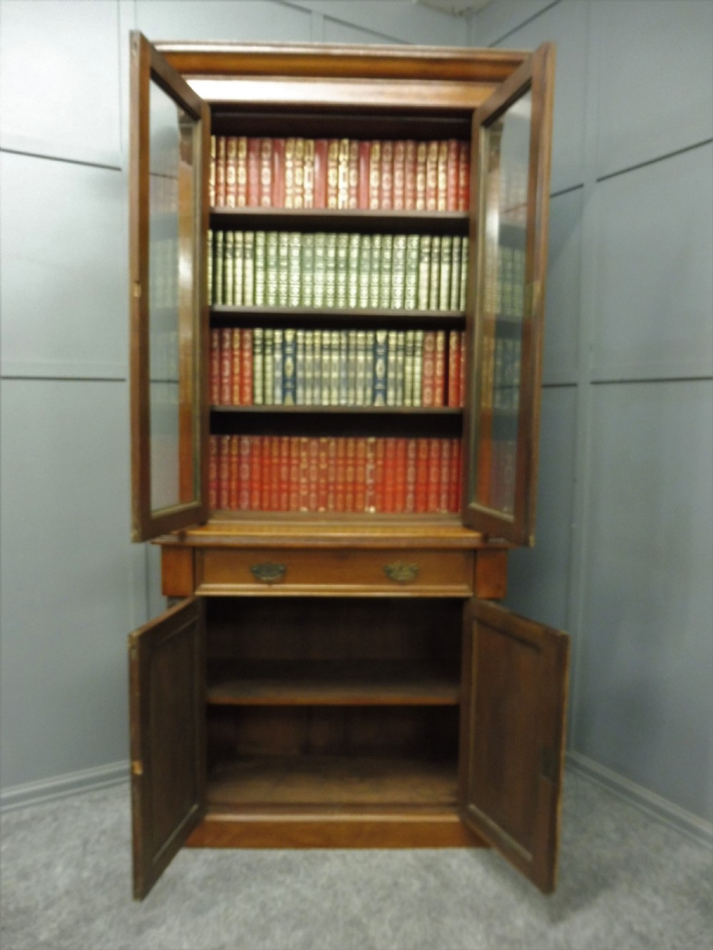 SLIM NEAT VICTORIAN MAHOGANY BOOKCASE View IX