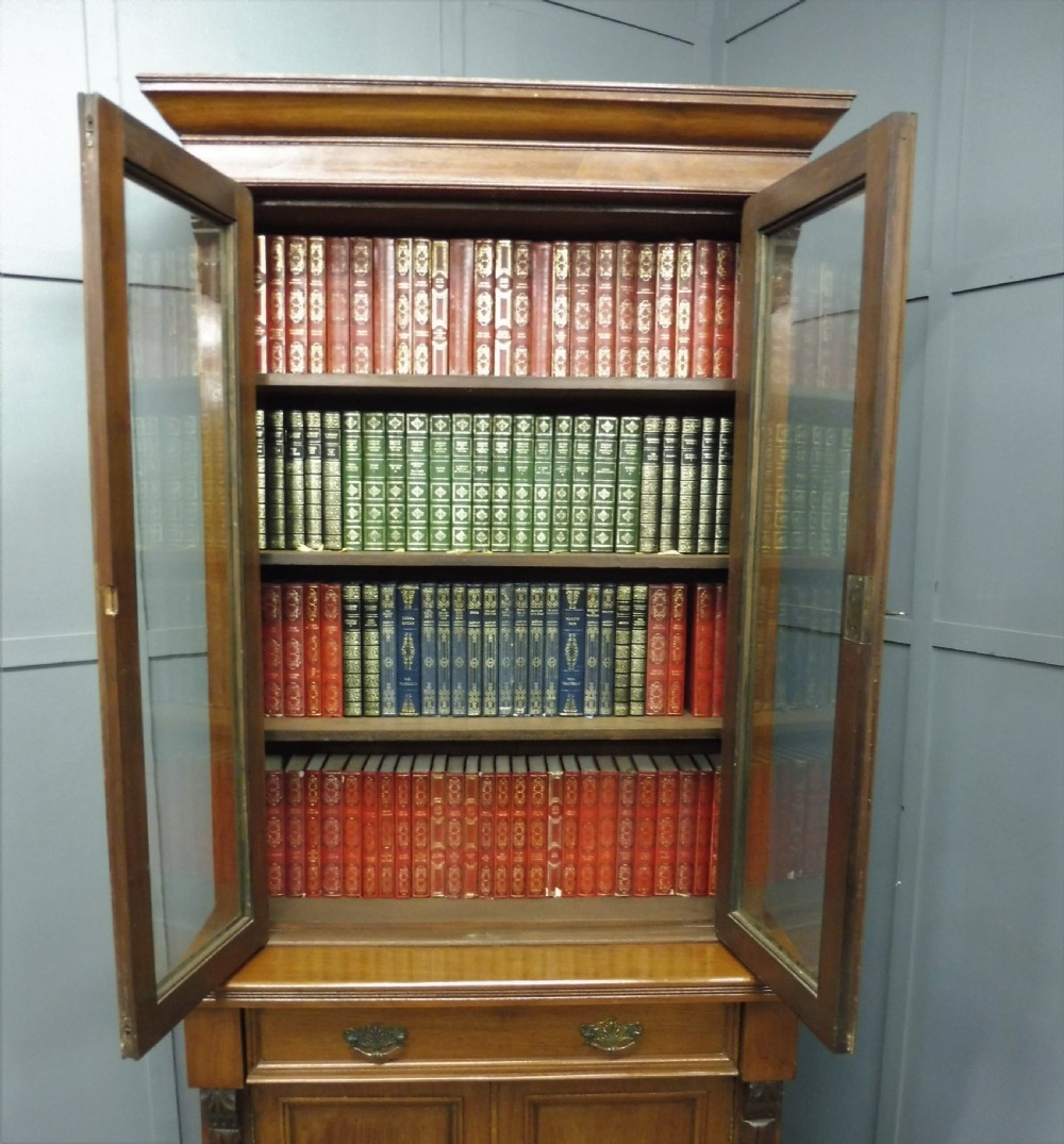 SLIM NEAT VICTORIAN MAHOGANY BOOKCASE View X