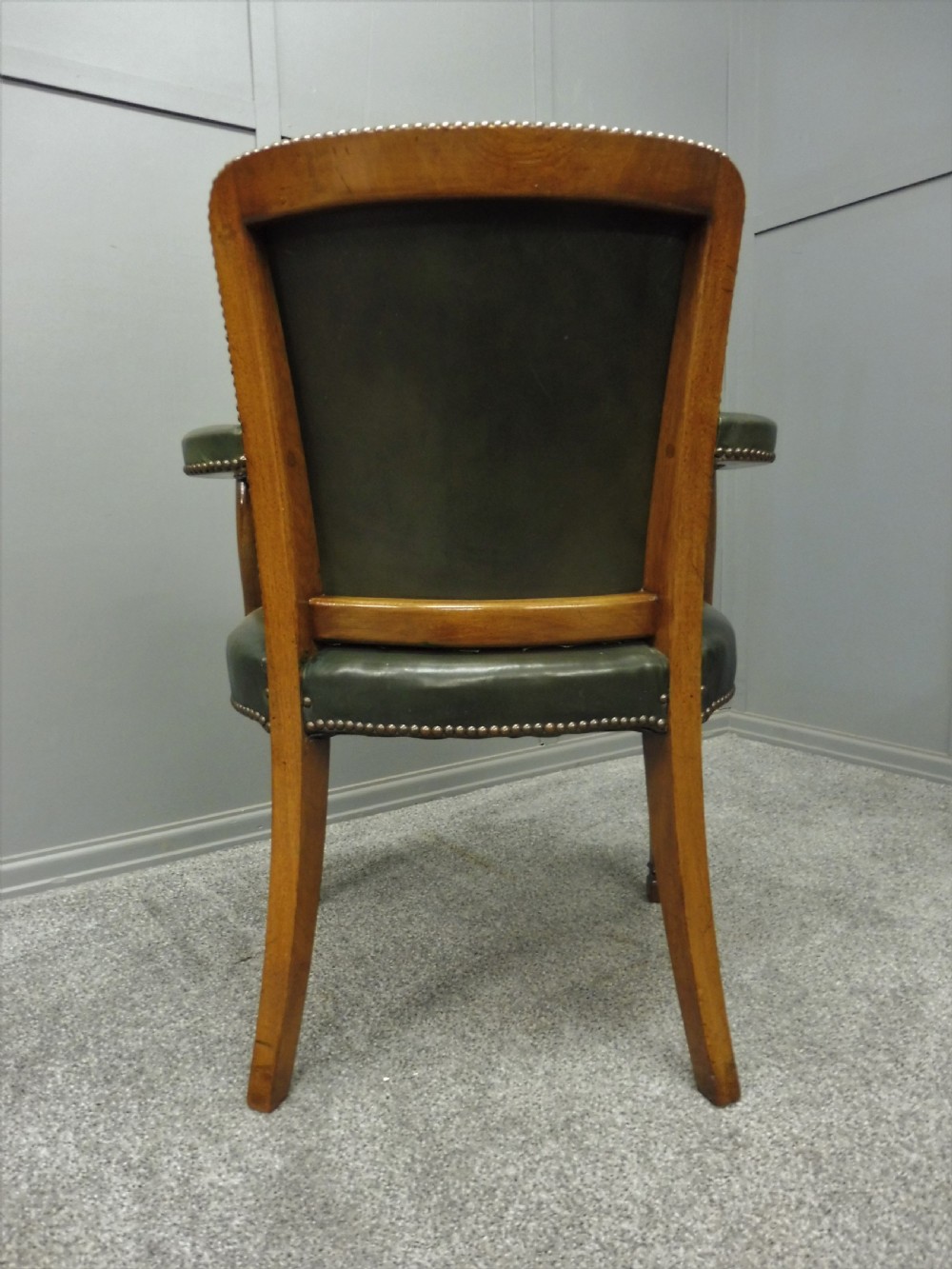 LEATHER AND MAHOGANY DESK CHAIR  View IV