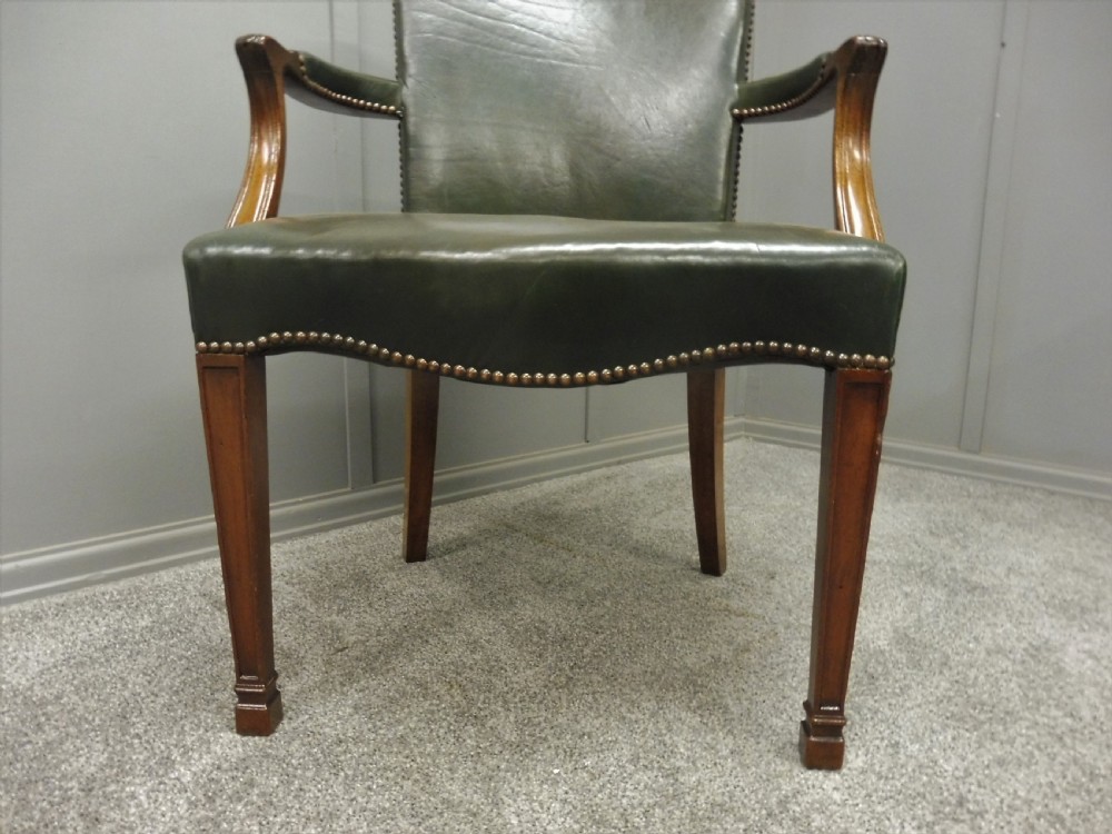 LEATHER AND MAHOGANY DESK CHAIR  View VII