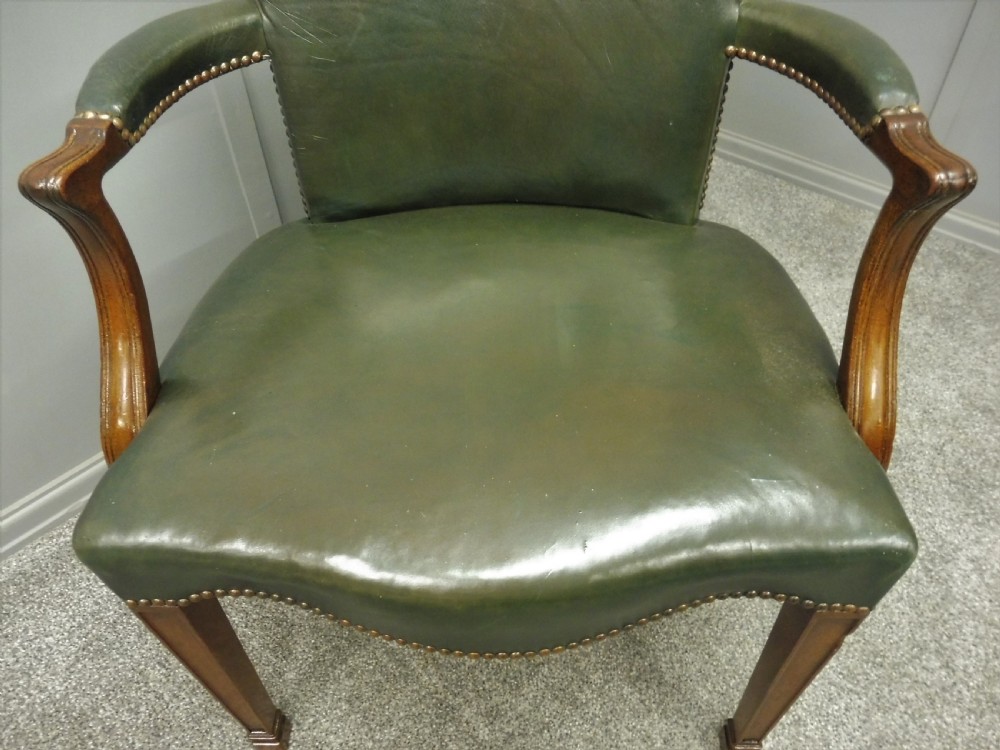 LEATHER AND MAHOGANY DESK CHAIR  View VIII