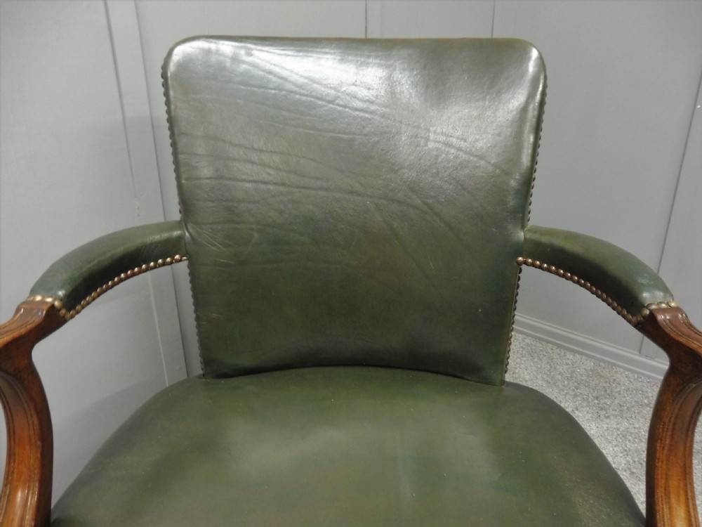 LEATHER AND MAHOGANY DESK CHAIR  View IX
