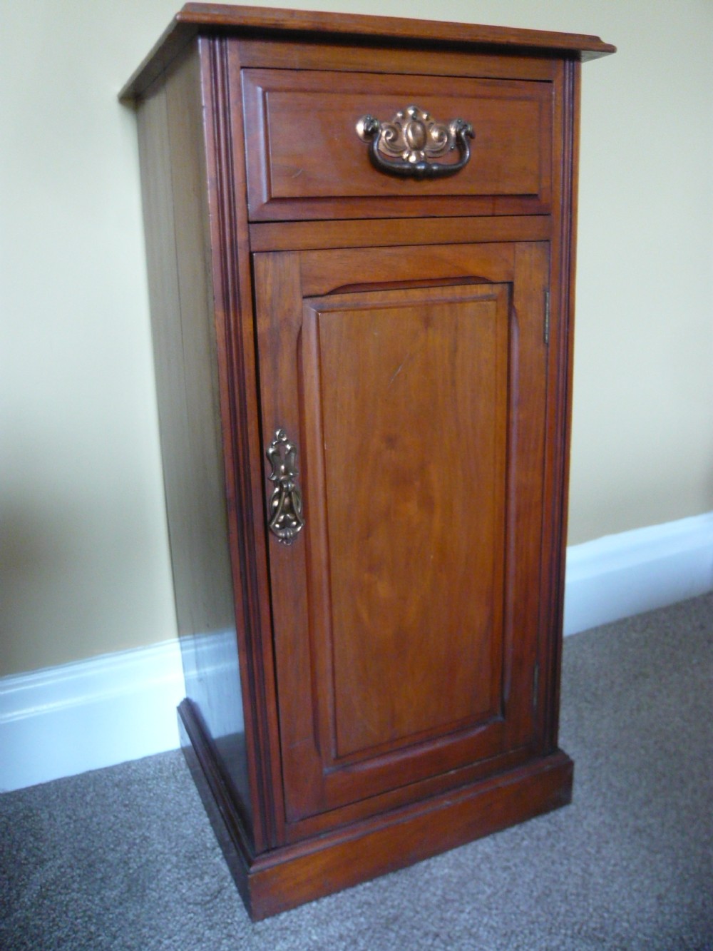 EXTRA TALL MAHOGANY BEDSIDE CABINET WITH DRAWER View III