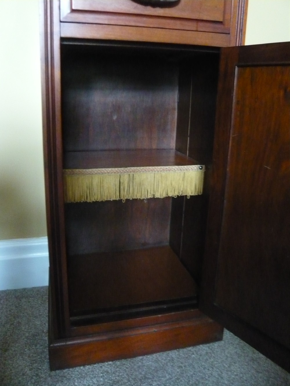 EXTRA TALL MAHOGANY BEDSIDE CABINET WITH DRAWER View VI