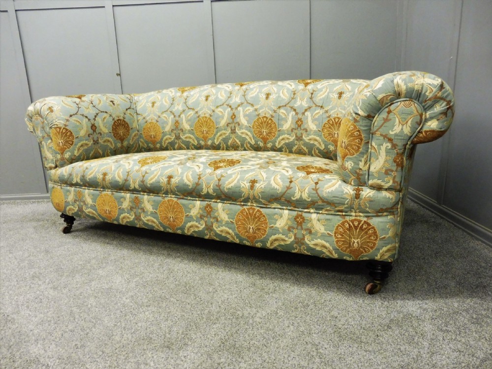 NEWLY UPHOLSTERED VICTORIAN CHESTERFIELD SOFA View II