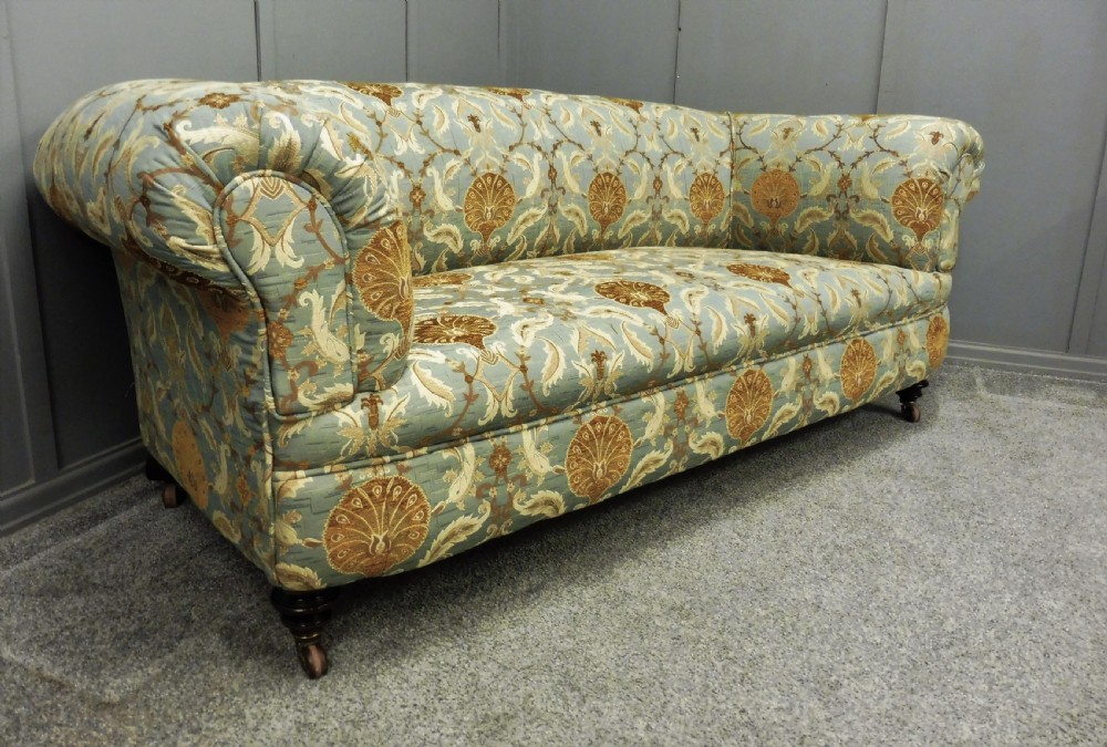 NEWLY UPHOLSTERED VICTORIAN CHESTERFIELD SOFA View III