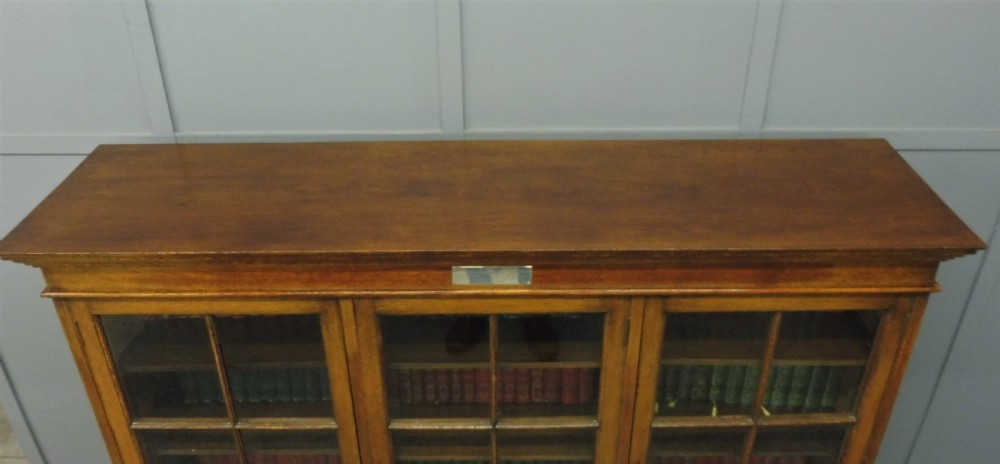 OAK 3 DOOR BOOKCASE CIRCA 1923 View V