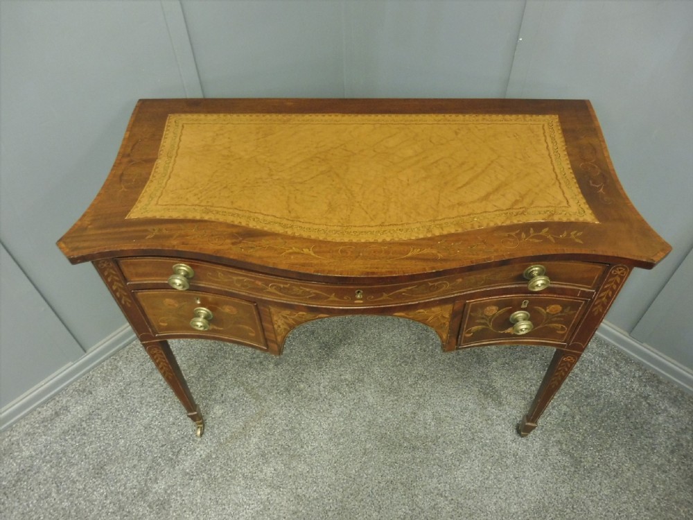MAHOGANY INLAID WRITING DESK CIRCA 1900 View VI