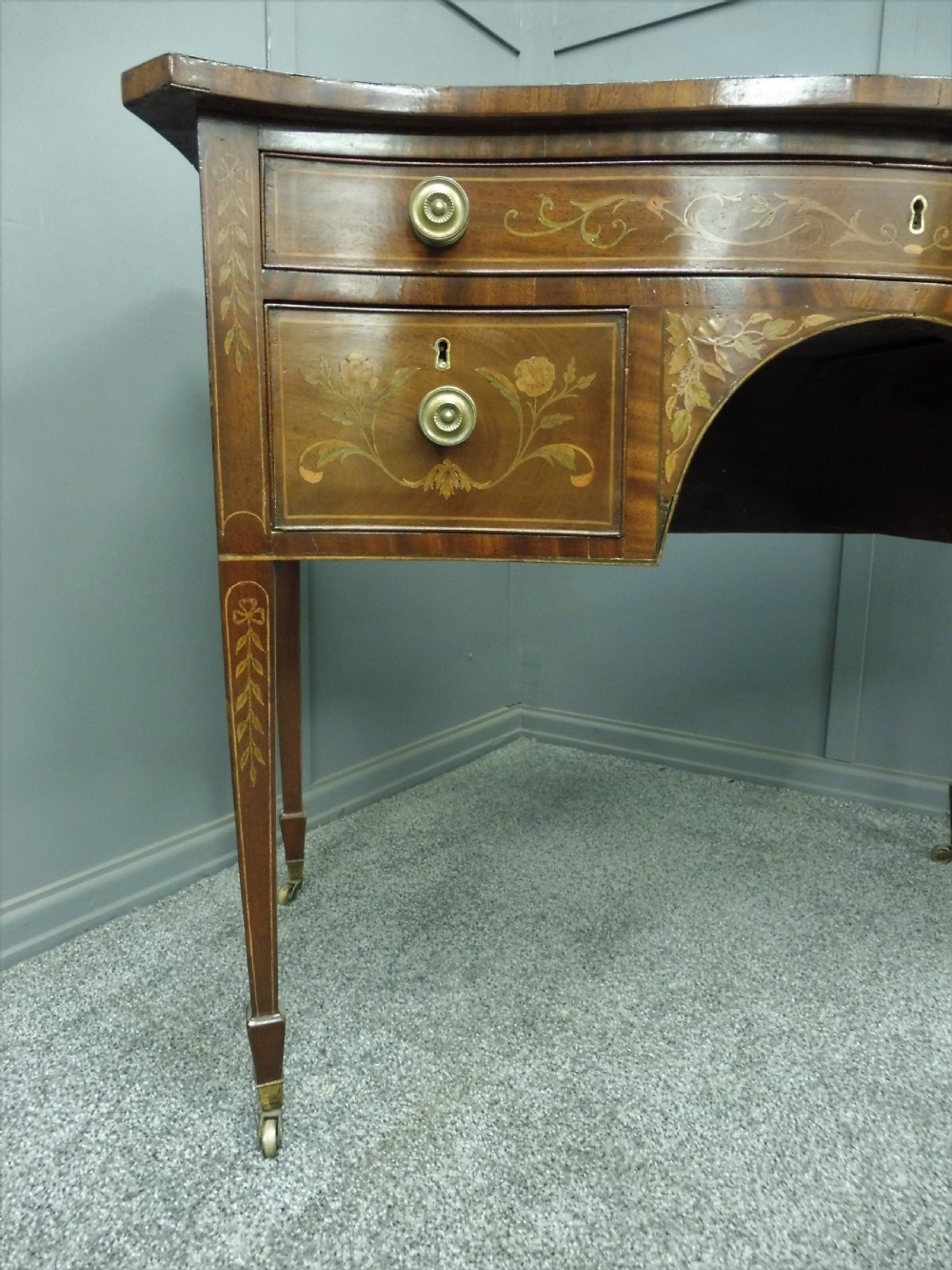 MAHOGANY INLAID WRITING DESK CIRCA 1900 View VIII