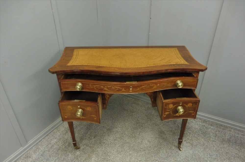 MAHOGANY INLAID WRITING DESK CIRCA 1900 View X