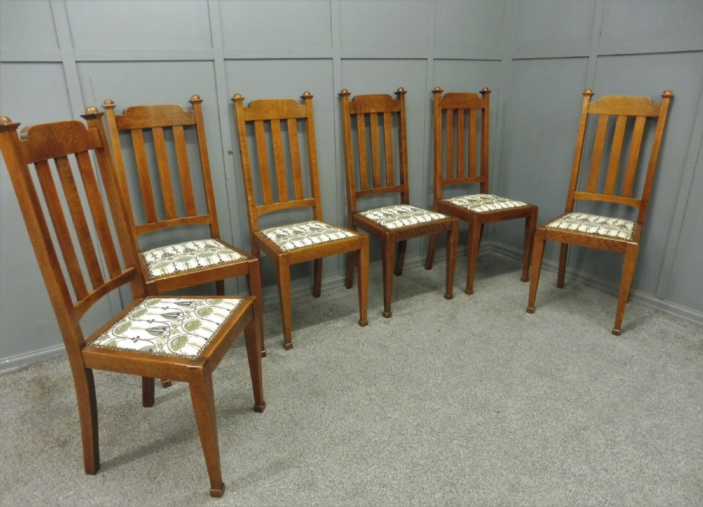 SET OF 6 OAK ARTS AND CRAFTS DINING CHAIRS View III