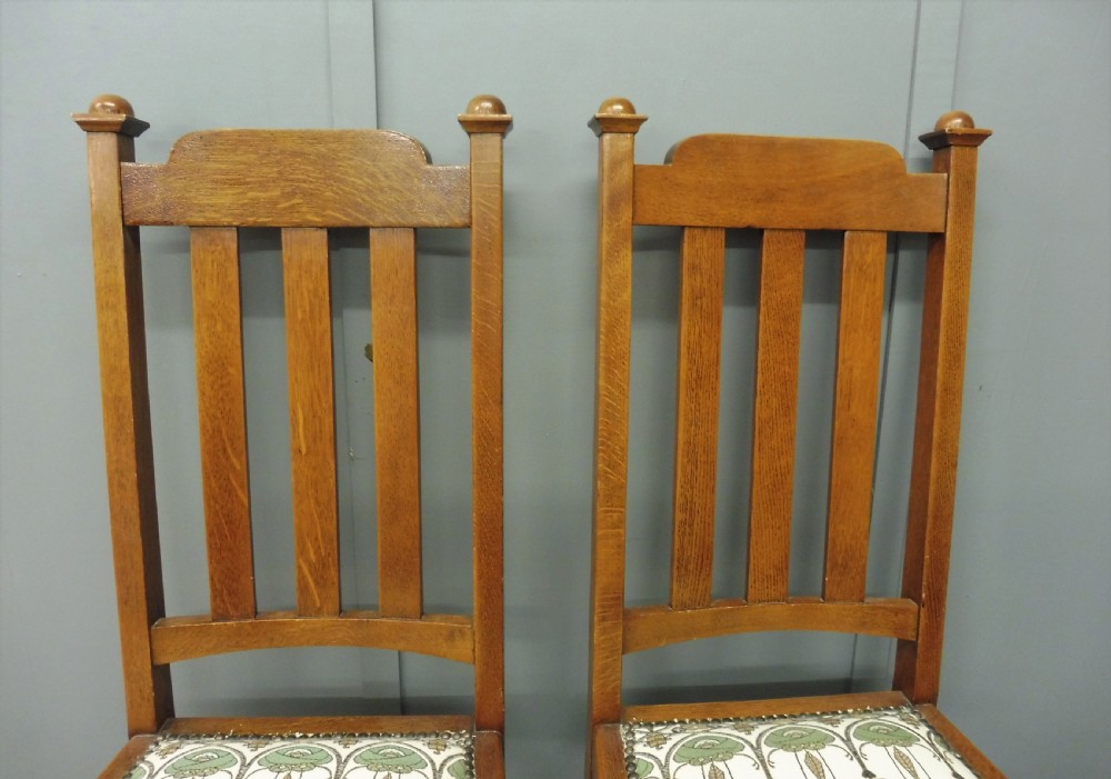SET OF 6 OAK ARTS AND CRAFTS DINING CHAIRS View VI