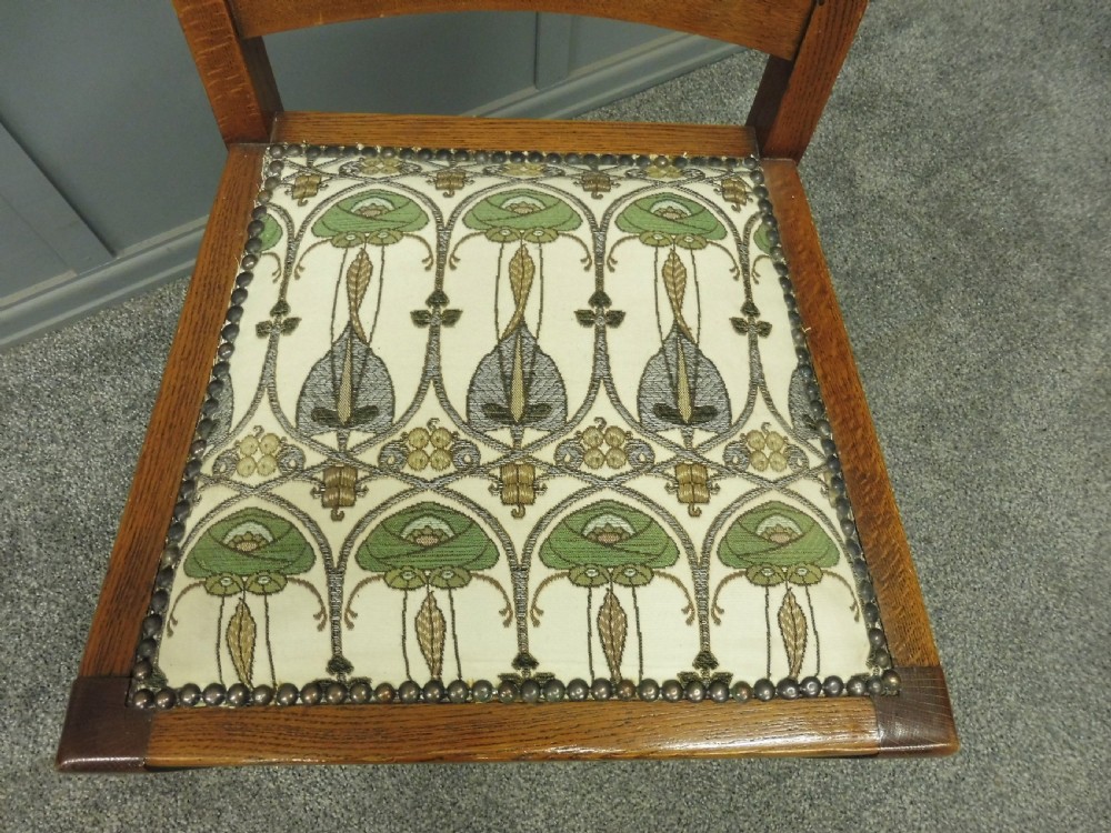 SET OF 6 OAK ARTS AND CRAFTS DINING CHAIRS View XII