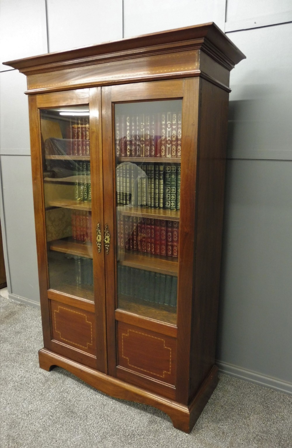 EDWARDIAN MAHOGANY INLAID BOOKCASE View IV