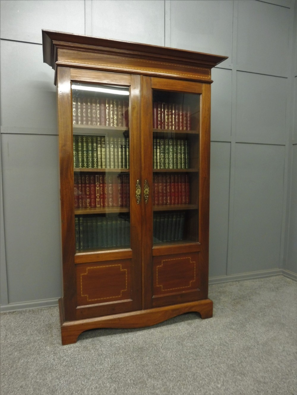 EDWARDIAN MAHOGANY INLAID BOOKCASE View X