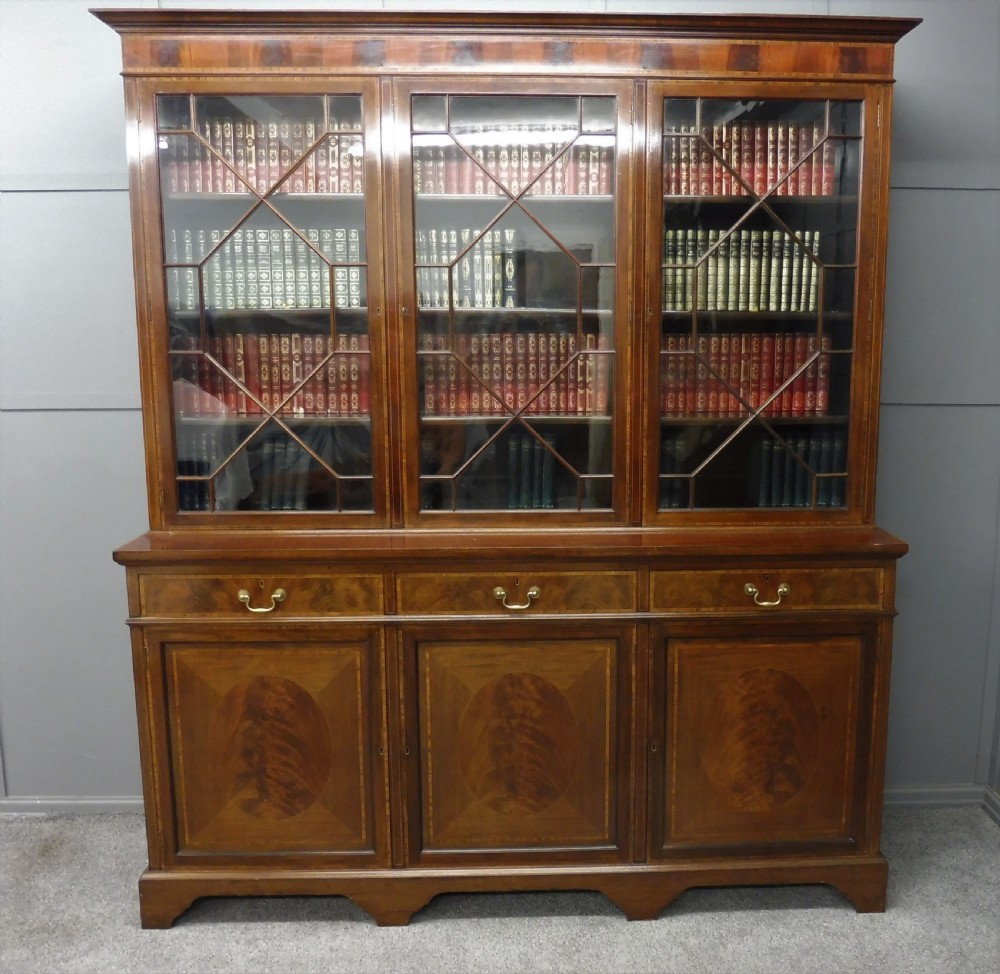 LARGE EDWARDIAN INLAID BOOKCASE View II