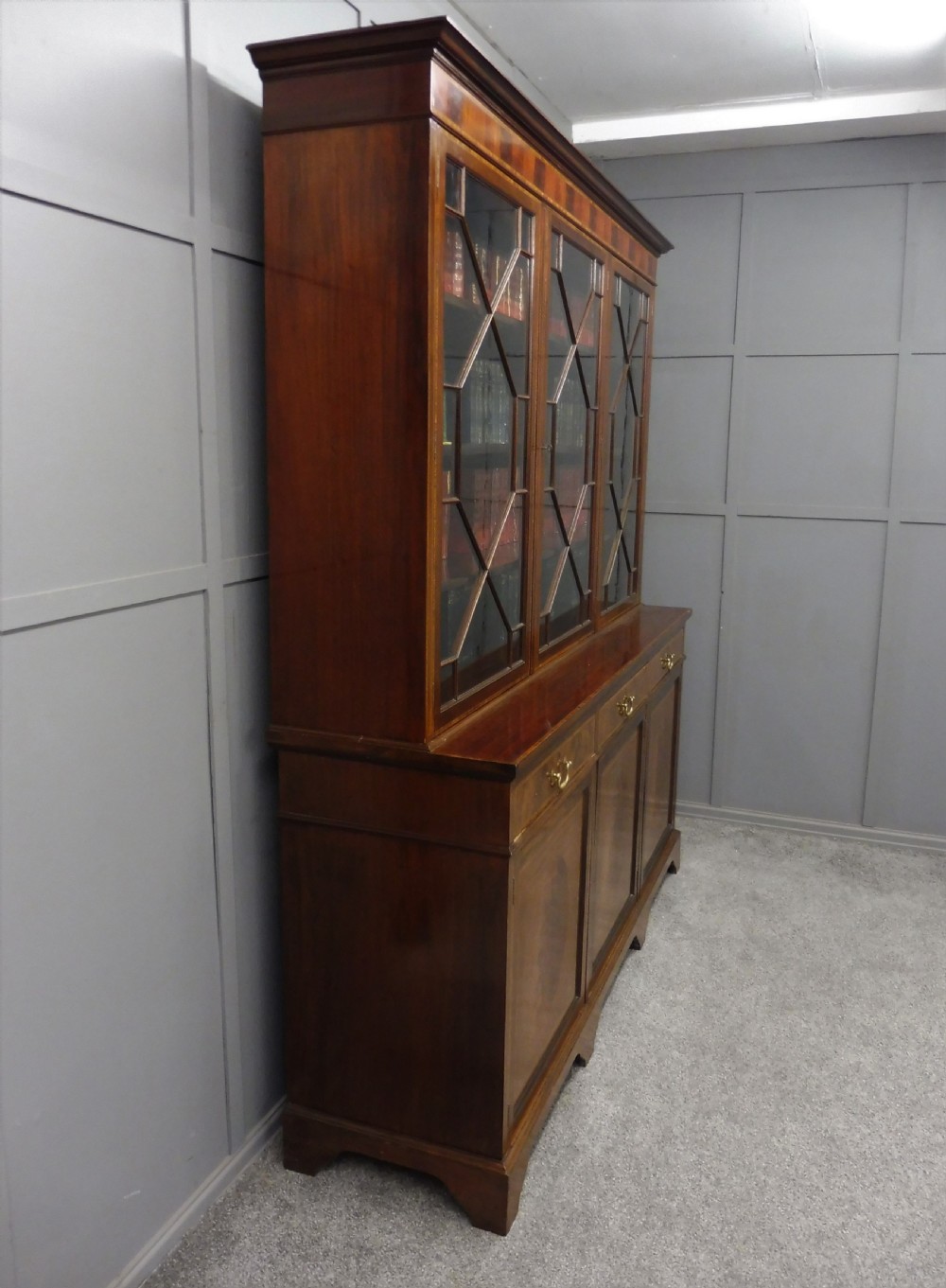 LARGE EDWARDIAN INLAID BOOKCASE View IV