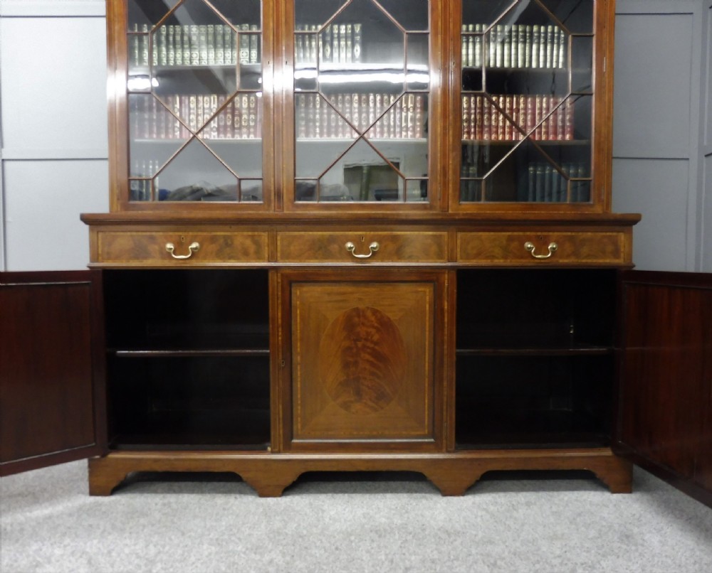 LARGE EDWARDIAN INLAID BOOKCASE View IX