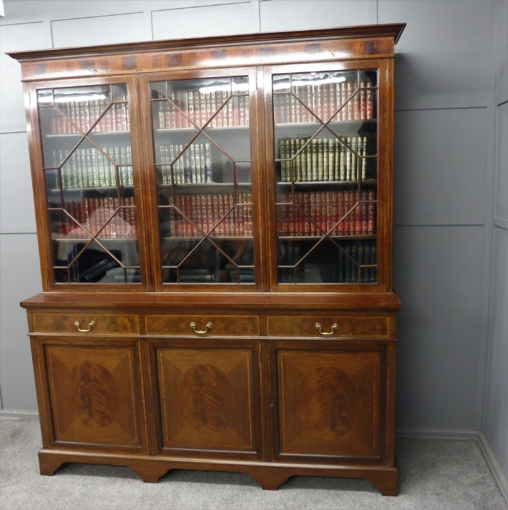 LARGE EDWARDIAN INLAID BOOKCASE View XIII