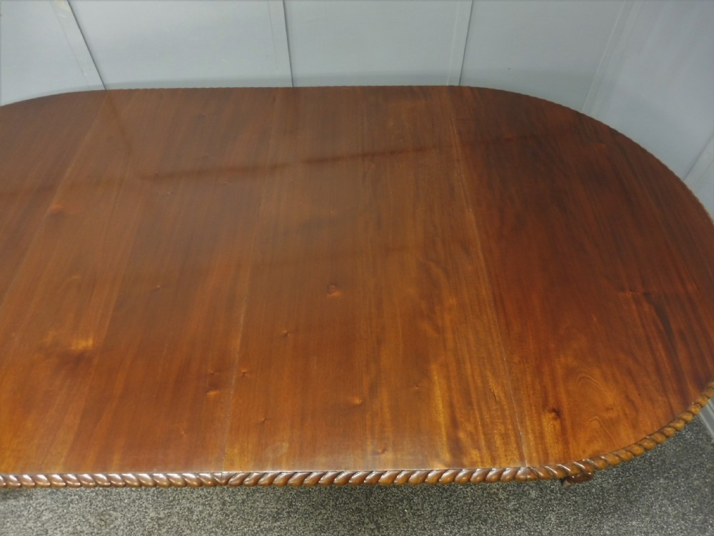 EDWARDIAN MAHOGANY WIND OUT DINING TABLE  View III