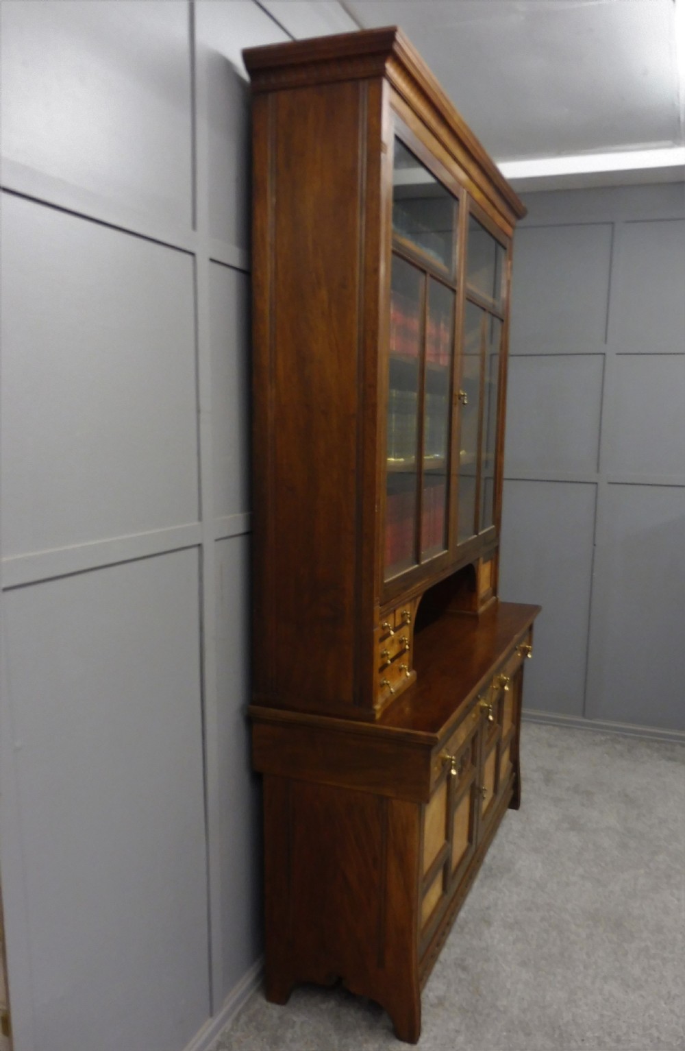 SUPERB QUALITY WALNUT ARTS AND CRAFTS BOOKCASE View III