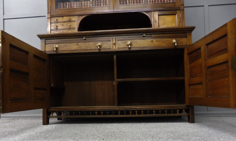SUPERB QUALITY WALNUT ARTS AND CRAFTS BOOKCASE View XVIII