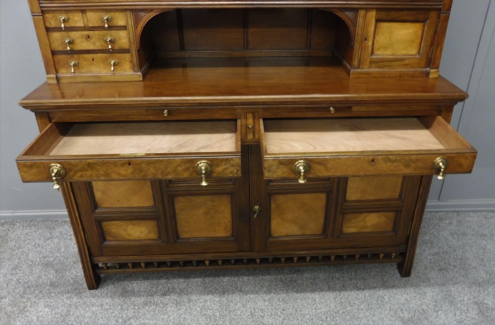 SUPERB QUALITY WALNUT ARTS AND CRAFTS BOOKCASE View XIX