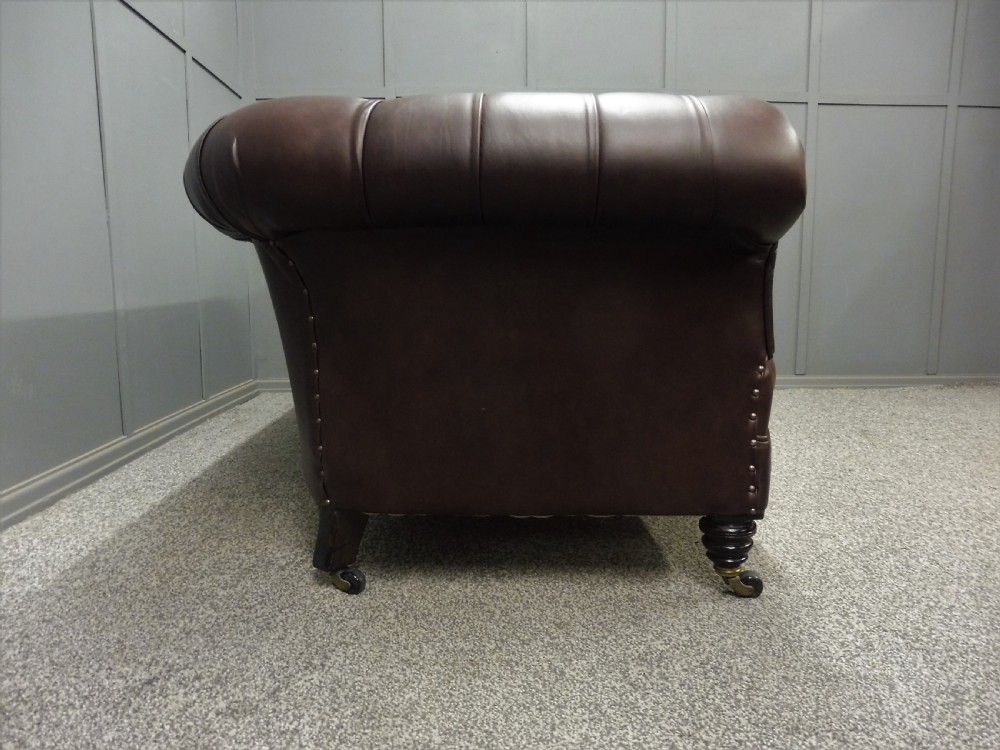 RESTORED AND REUPHOLSTERED LEATHER CHESTERFIELD SOFA View XII