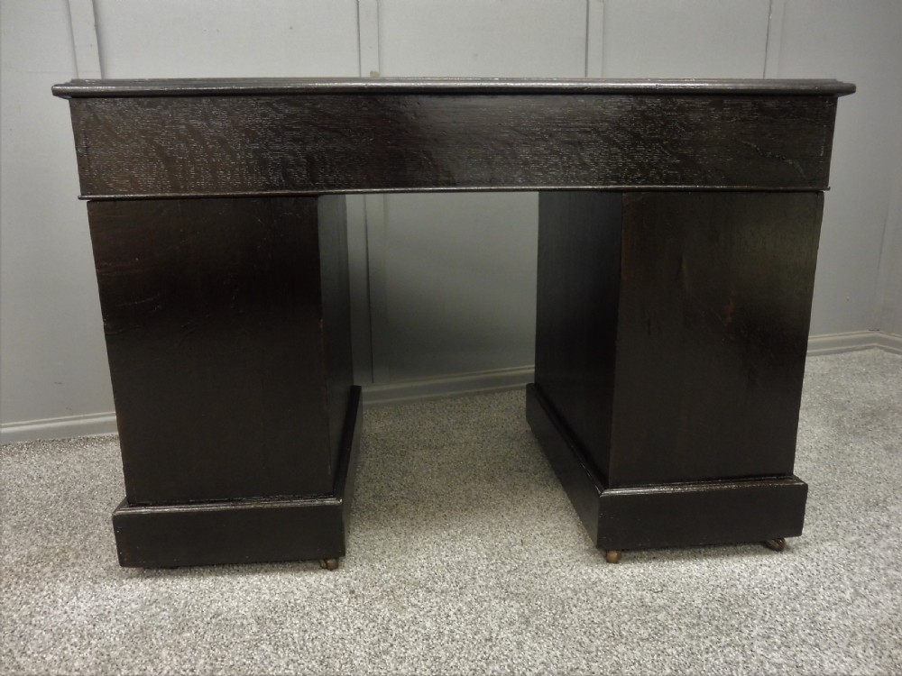 DARK OAK VICTORIAN GREEN MAN DESK View XI