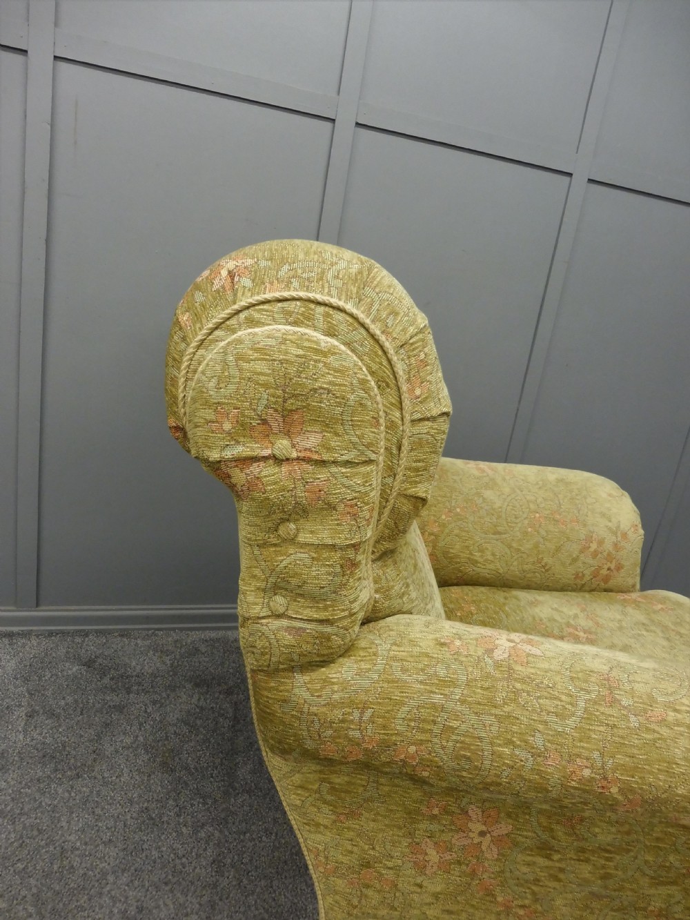 VICTORIAN LONG SEATED HOWARD STYLE ARMCHAIR View IV