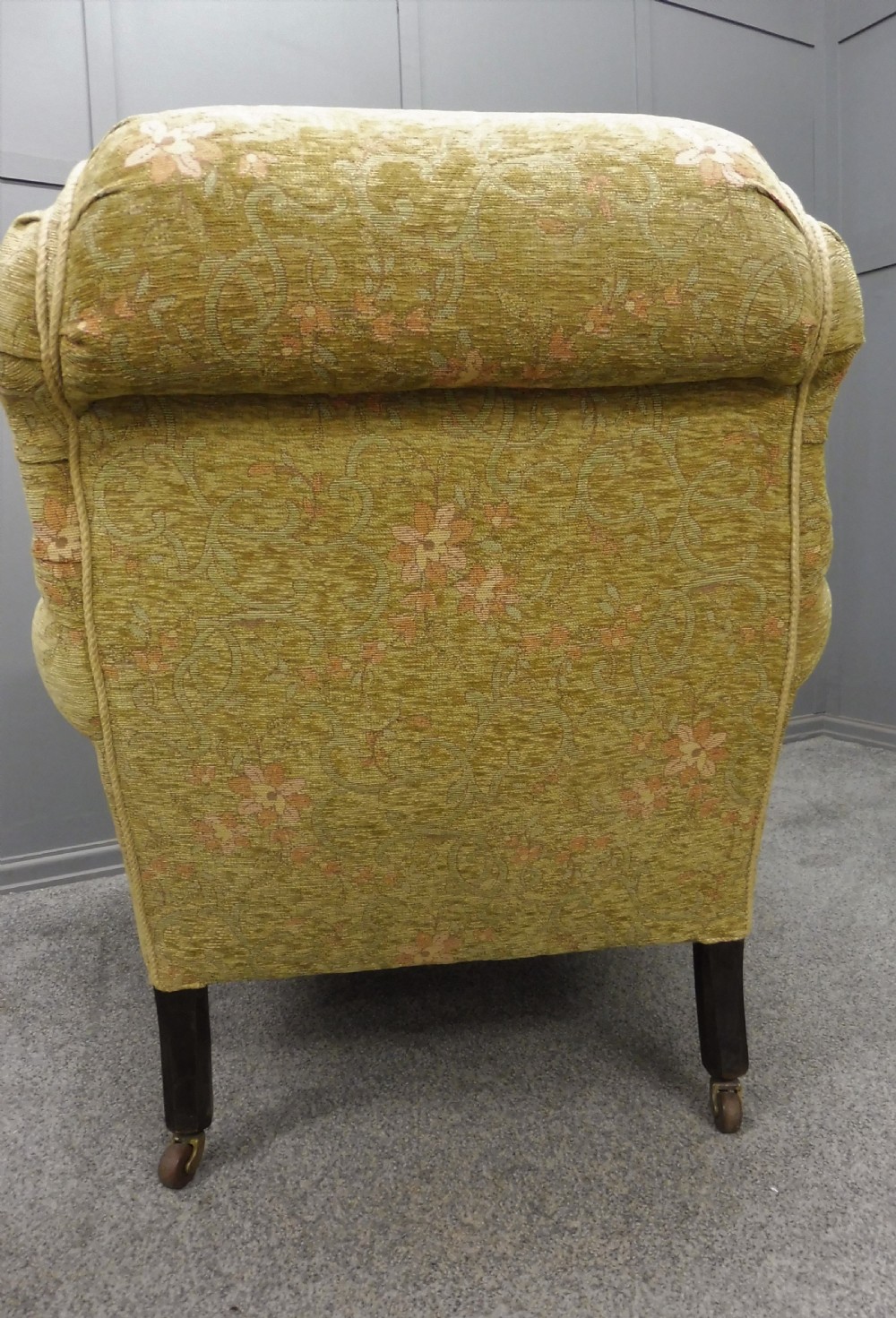 VICTORIAN LONG SEATED HOWARD STYLE ARMCHAIR View V