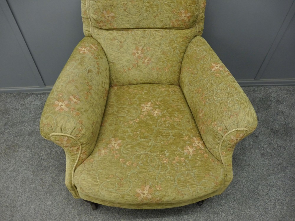 VICTORIAN LONG SEATED HOWARD STYLE ARMCHAIR View XII