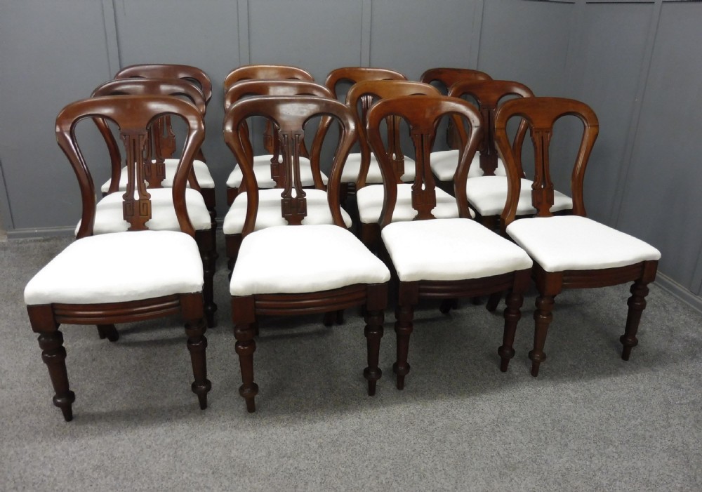 SET OF 12 VICTORIAN WALNUT DINING CHAIRS View IV