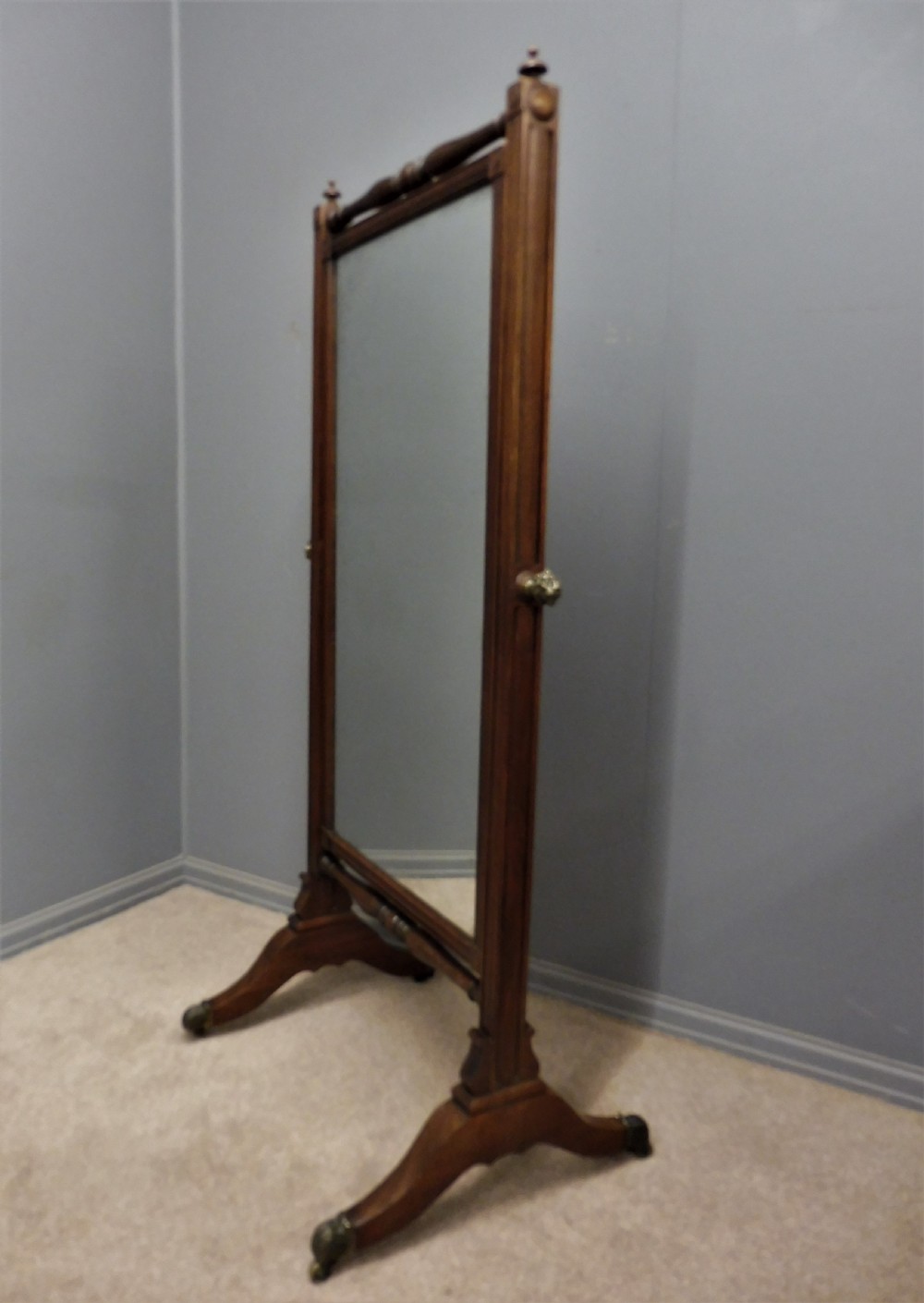 BEAUTIFUL 19TH CENTURY CHEVAL MIRROR View V