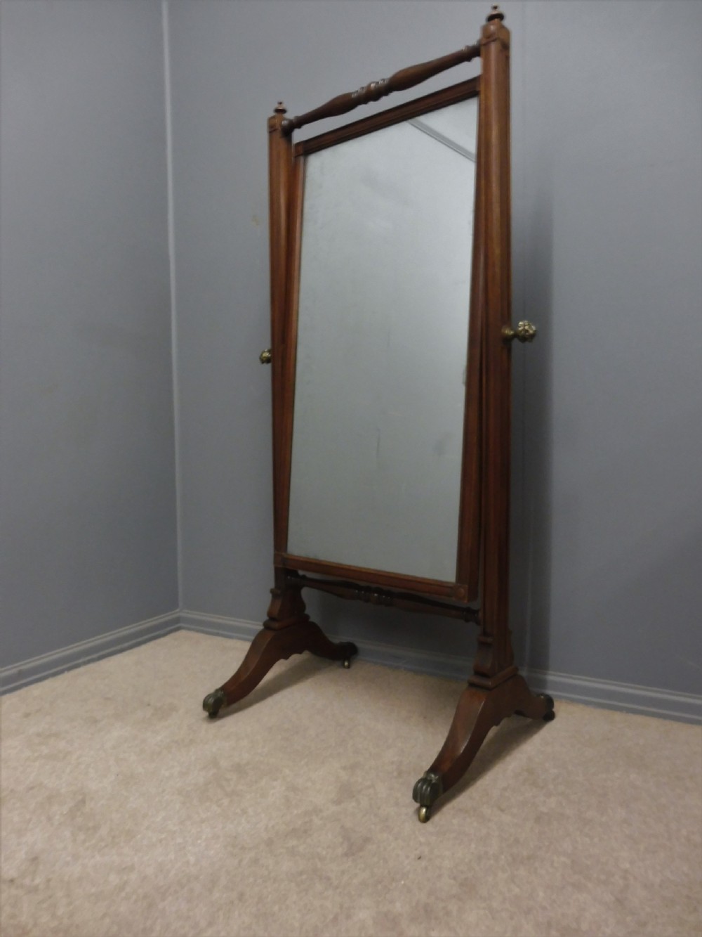 BEAUTIFUL 19TH CENTURY CHEVAL MIRROR View VII