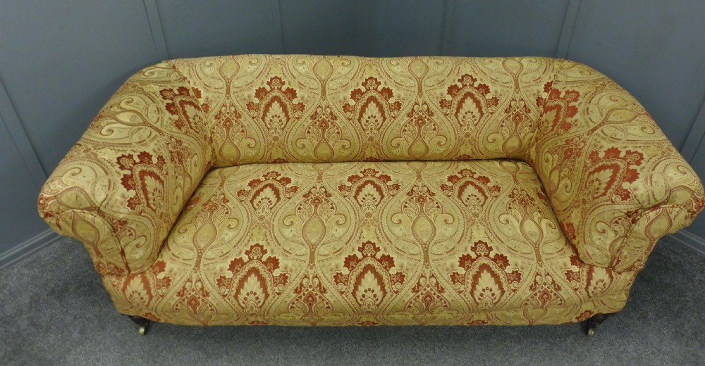 NEWLY UPHOLSTERED VICTORIAN CHESTERFIELD SOFA View IV