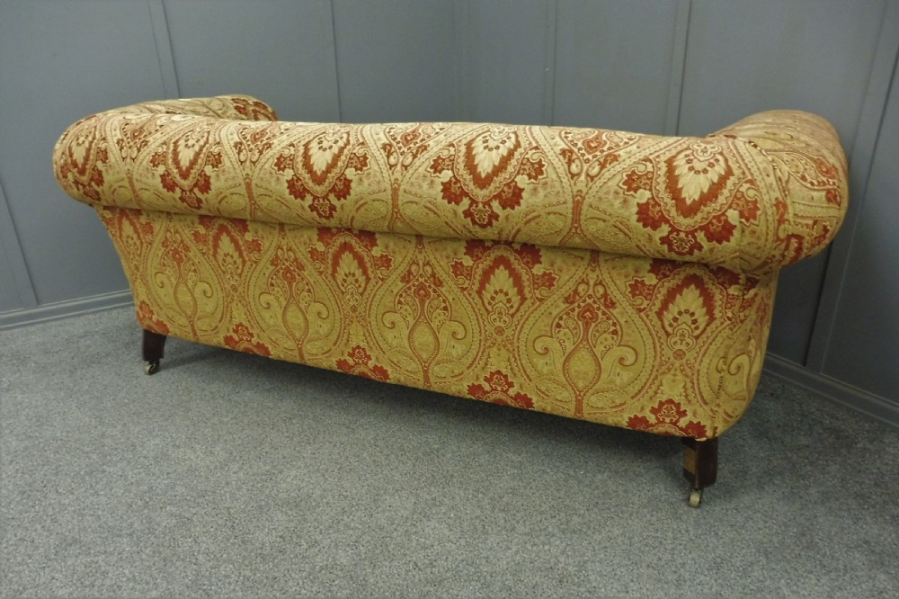 NEWLY UPHOLSTERED VICTORIAN CHESTERFIELD SOFA View IX