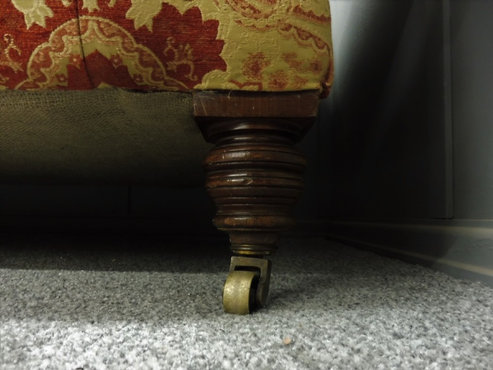 NEWLY UPHOLSTERED VICTORIAN CHESTERFIELD SOFA View XI