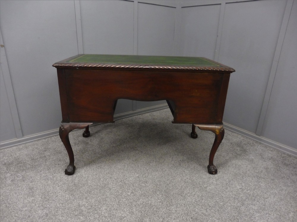 EDWARDIAN MAHOGANY LEATHER TOPPED DESK View VIII