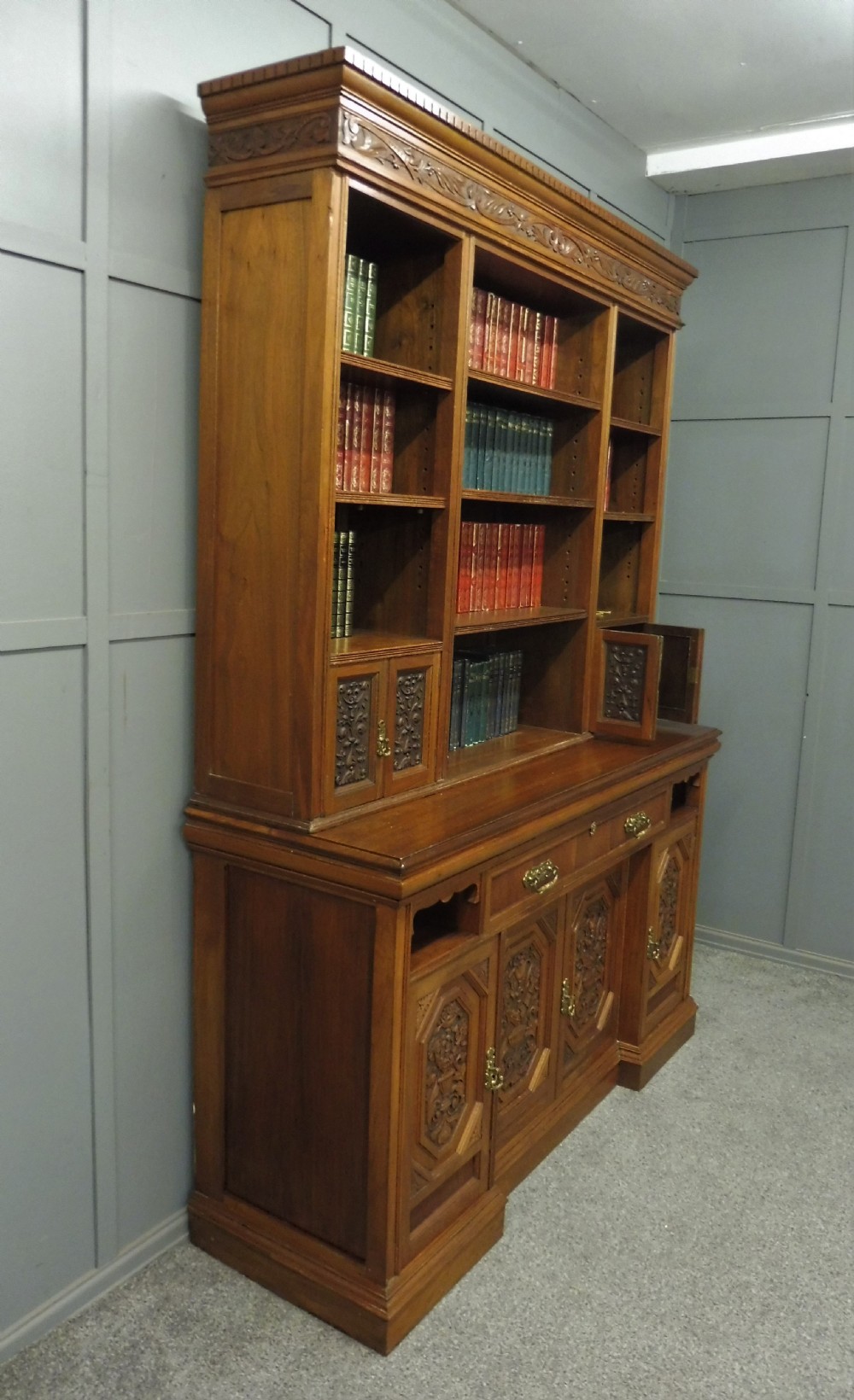 GOOD 19TH CENTURY WALNUT BOOKCASE  View XIV