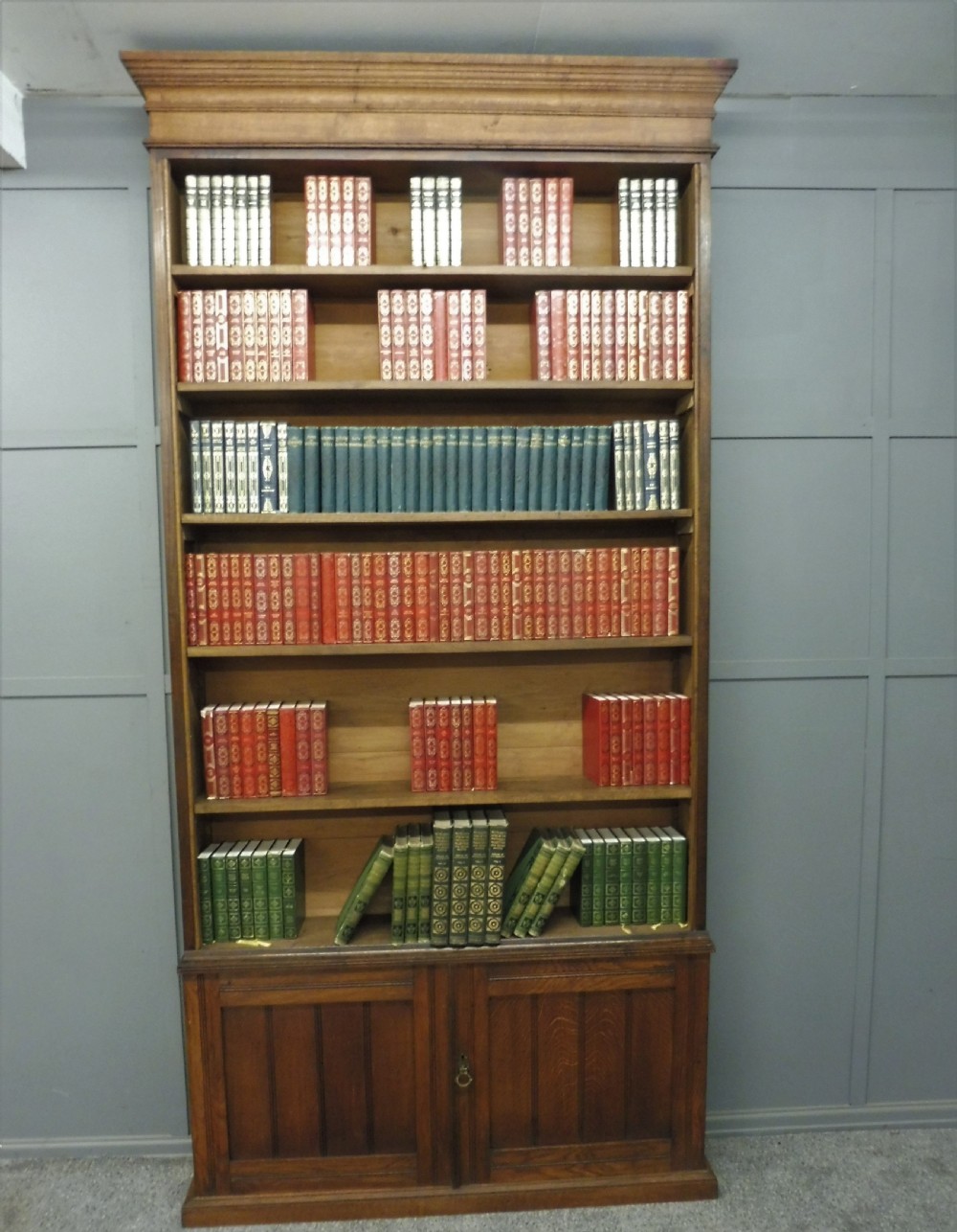 TALL EDWARDIAN OAK BOOKCASE View IV