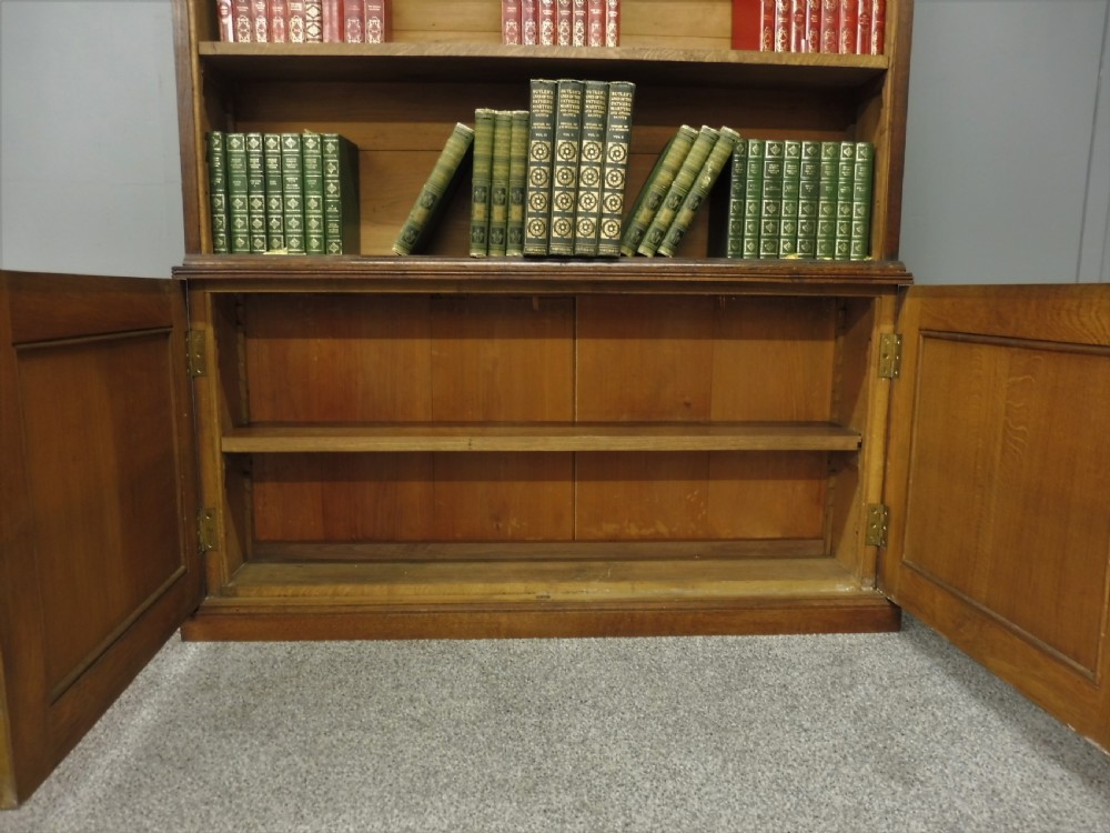 TALL EDWARDIAN OAK BOOKCASE View VII